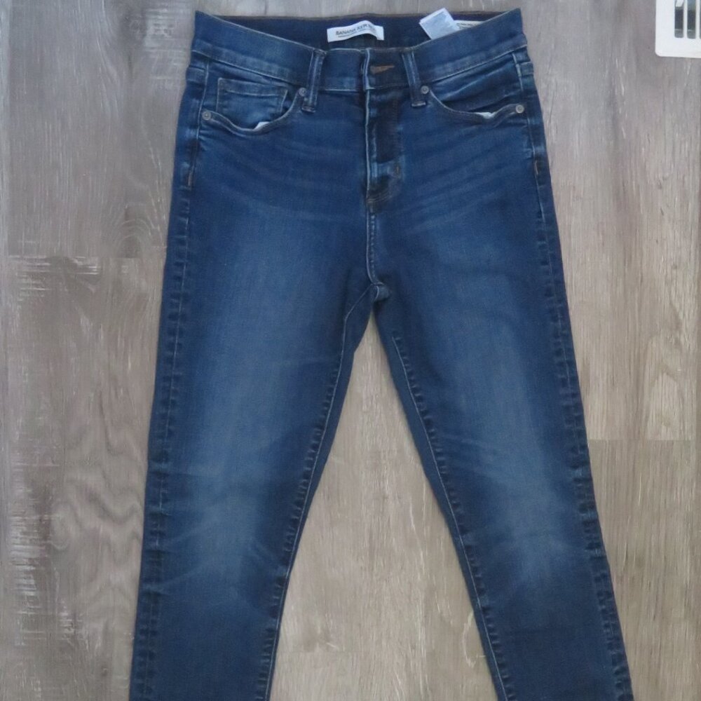 NWOT Banana Republic High Rise Skinny Ankle Dark Wash 26 Short Jeans (K454)